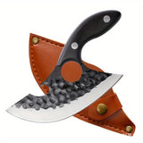 2PCS Multifunctional Small Machete Set With Leather Knife Cover, Ergonomic Handle, Meat Cleaver, Boning Knife, Camping Knife, For Camping, Hiking, Barbecue, Outdoor Activities, Gifts Ideas For Men And Women