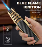 1PC Household Powerful Flame Cooking Lighter Refillable Butane Lighter, Safety Gas Lighter Adjustable Flame Cooling Lighter Suitable For Candles, Camping, BBQ, Kitchen, Men's Gifts, Father's Day Gifts (Gas Free)