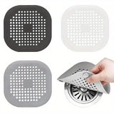 9pcs 5.5 Inches Silicone Square Drain Filter Cover For Shower Kitchen Sink 5.5" TPR Flat Strainer Stopper With Suction Cups Anti-Blocking Hair Catcher Kitchen Bathroom Bathtub Accessories Essentials (Gray+Black+White)