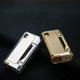 1PC Retro Trench Lighter, Classic Soft Flame Lighter, Mechanical Press Ignition Kerosene Oil Lighter, Heavy-Duty Old-Fashioned Lighter With Gift Box, Men's Exquisite Christmas Gifts Ideas Father's Day Gift For Men Dad
