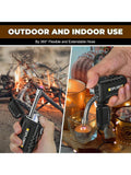 Lafagiet Elektrisches USB Typ-C Wiederaufladbares Feuerzeug mit LED Batterieanzeige & Taschenlampe, mit Lanyard, Wasserdicht IP56, Winddicht, 360 ° r Teleskopbogen Feuerzeuge Elektronisch für Outdoor-Kerze, Camping, BBQ