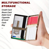 2-In-1 Vintage Metal Cigarette Case With USB Rechargeable Electric Electronic Plasma Lighter, Tobacco Box With Sturdy Double Sided Spring Clip Open Pocket Smell-Proof Cigarette Holder Birthday Christmas Gifts For Men Women Dad Him Her