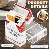 2PCS/SET Cigarette Case With Electric Rechargeable Lighter For 84mm, Moisture Proof, Transparent Cigarette Holder Case, Fashion Smoking Set Gift For Men Women