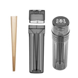 1 Pc Black Mini Manual Plastic Spice Herb Grinder With Cone Holder, 3-Layer Cone Roller