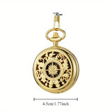 2pcs/Set Gold & Silver Vintage Engraved Flip Compass Pocket Watch, Retro Metal Portable Compass Survival Tool, outdoor Camping Cycling Hiking Navigation Survival Equipment