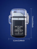 Single USB Rechargeable Plasma Lighter, Waterproof & Windproof Arc Lighter with LED Power Display, Transparent Durable Case for Kitchen, Gas Stove, Candles, BBQ, Camping