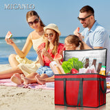 2pcs/Set XXXL Large Red Insulated Food Delivery Bags L23xW14*H15" With Removable Hard Bottom Board For Catering Grocery, Doordash, Picnic, Travel, Shopping