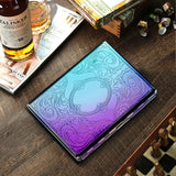 2PCS/SET Retro Metal Cigarette Case With Lighter Can Hold 100mm Cigarettes Storage Box Classic Floral Smell-Proof Pressure Resistant Cigarette Box For 100's King Size Cigarette Smoking Accessaries Christmas Father's Day Gift Ideas For Men Women