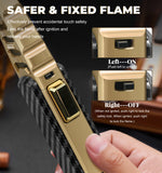 1PC Household Powerful Flame Cooking Lighter Refillable Butane Lighter, Safety Gas Lighter Adjustable Flame Cooling Lighter Suitable For Candles, Camping, BBQ, Kitchen, Men's Gifts, Father's Day Gifts (Gas Free)
