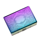 2PCS/SET Retro Metal Cigarette Case With Lighter Can Hold 100mm Cigarettes Storage Box Classic Floral Smell-Proof Pressure Resistant Cigarette Box For 100's King Size Cigarette Smoking Accessaries Christmas Father's Day Gift Ideas For Men Women