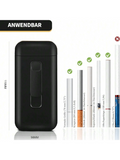20 Stück Kapazität Regular Slim Zigarettenetui Box mit USB-Feuerzeug 100mm Größe wasserdicht feuchtigkeitsbeständig Zigarettenhalter austauschbar Wolfram Zündung