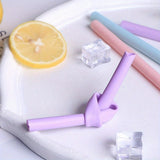 2packs Reusable Straws With Keychain Container, Silicone Foldable Portable Drinking Straw Set Including Cleaning Brush, Suitable For Party Travel, Easy To Clean, Portable, Birthday Anniversary Gifts For Men Women Her Him