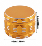 1 Piece 2.5 Inch Hand Grinder, 4-Layer Aluminum Alloy 2.5 Inch Metal Grinder With 34 Sharp Diamond Teeth For Grinding More Dry,,